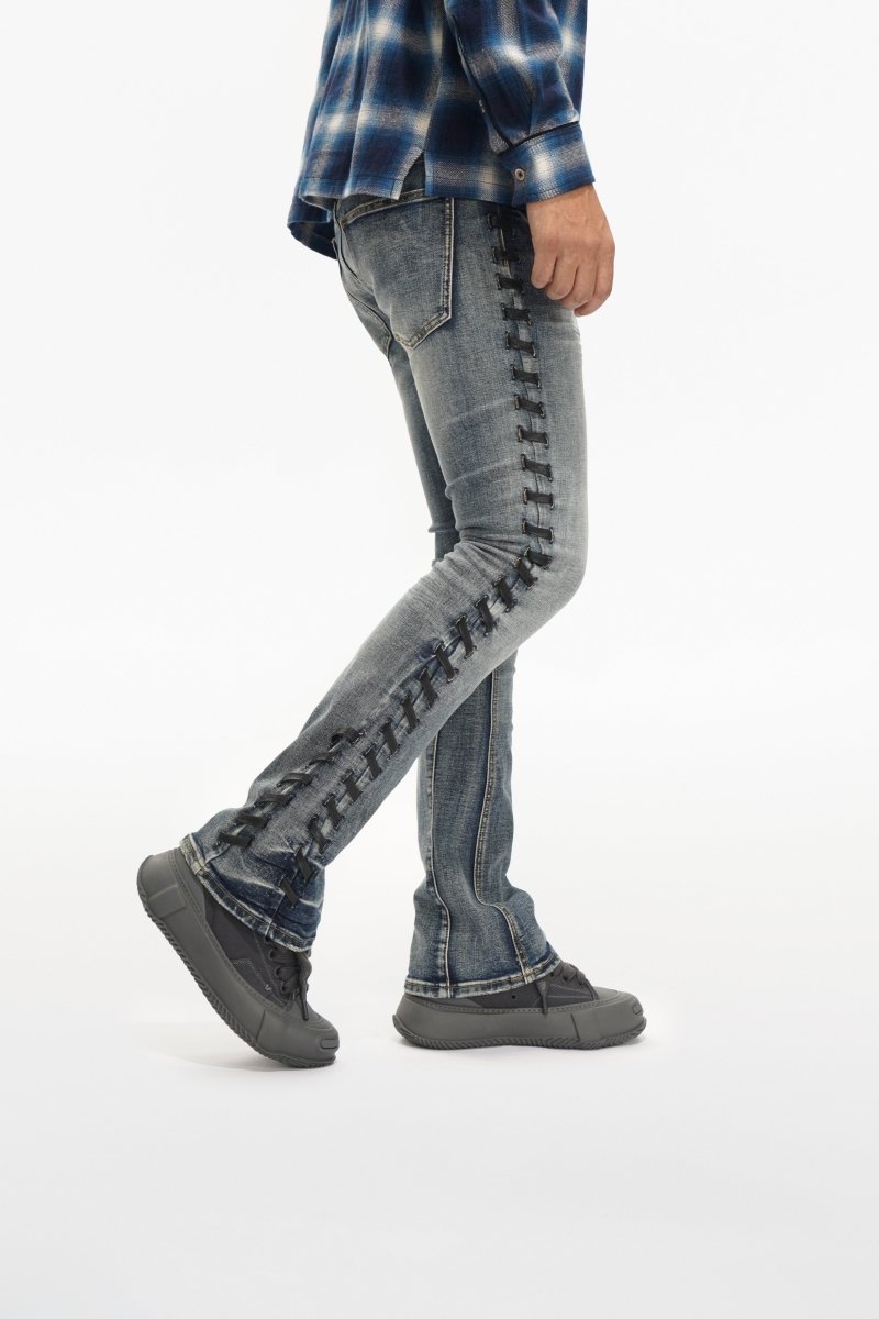 Ripcord Blue Washed Stacked Jeans - Valabasas