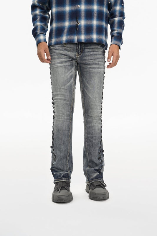 Ripcord Blue Washed Stacked Jeans - Valabasas