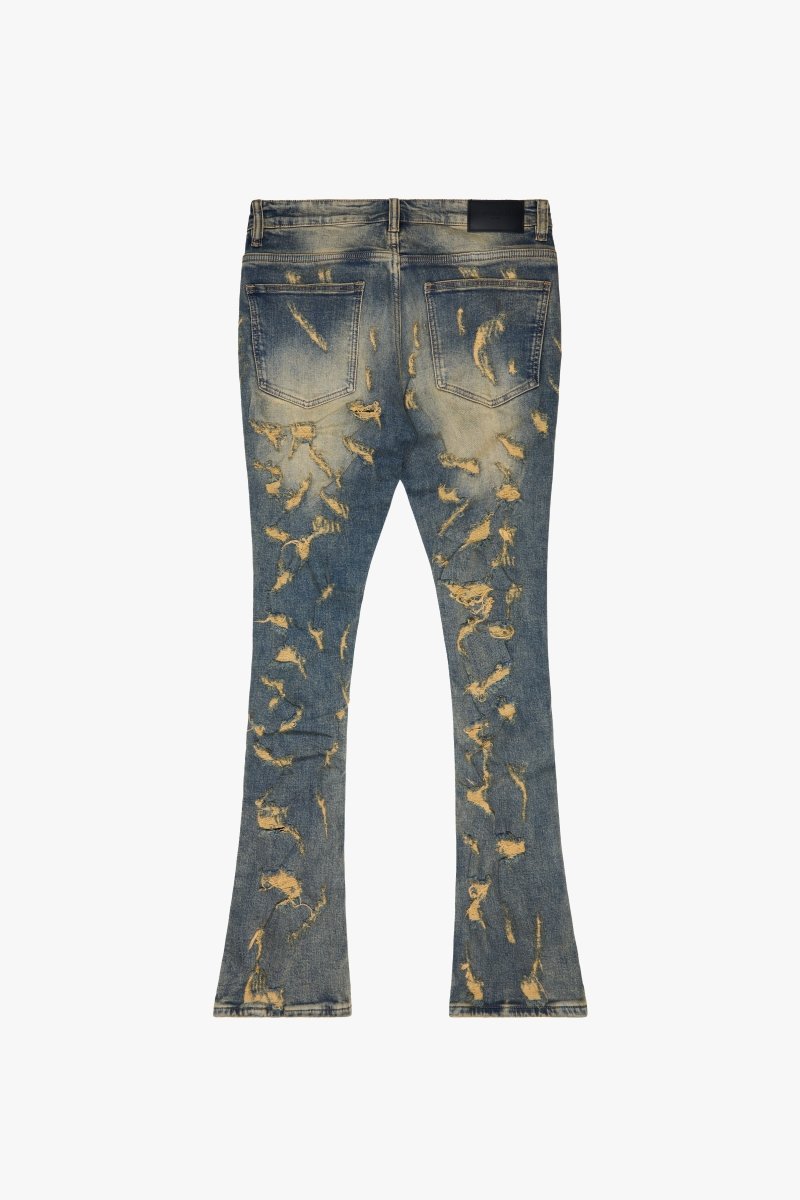 "RIPTIDE" VINTAGE WASH STACKED JEANY