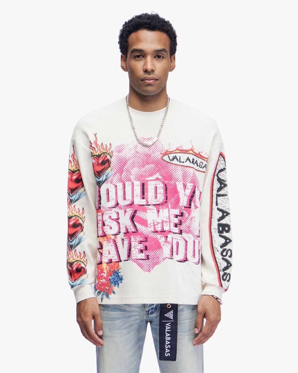 Risky Cream Thermal Crewneck - Valabasas