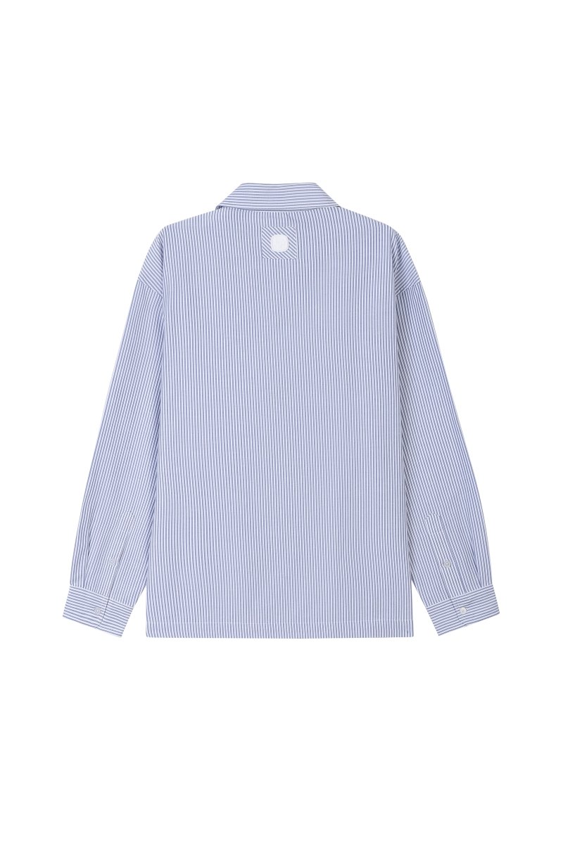 Rive Striped Button Down – Blue / White (Cotton Blend) - Valabasas