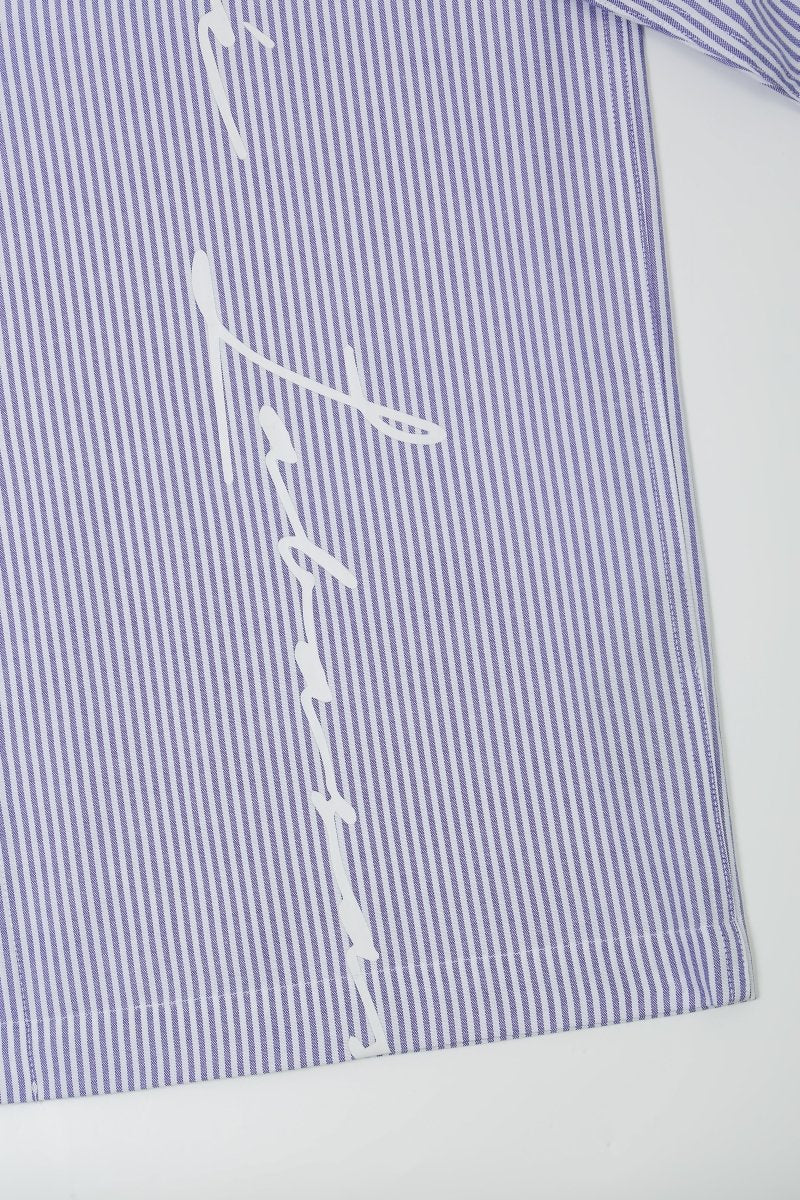 Rive Striped Button Down – Blue / White (Cotton Blend) - Valabasas