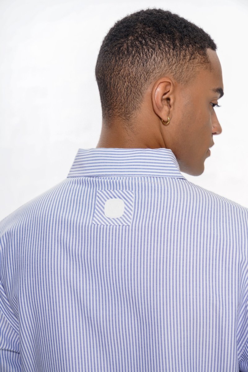 Rive Striped Button Down – Blue / White (Cotton Blend) - Valabasas