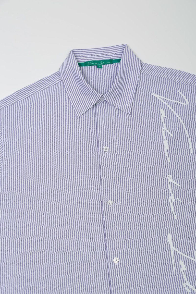 Rive Striped Button Down – Blue / White (Cotton Blend) - Valabasas