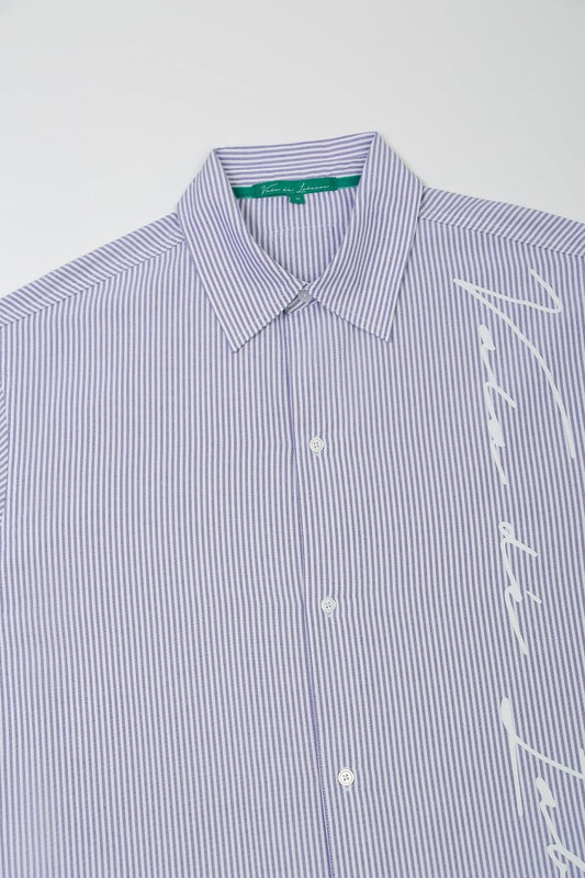 Rive Striped Button Down – Blue / White (Cotton Blend) - Valabasas