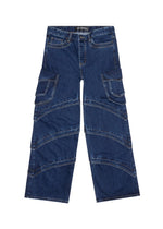 Baggy bleu indigo à rivets