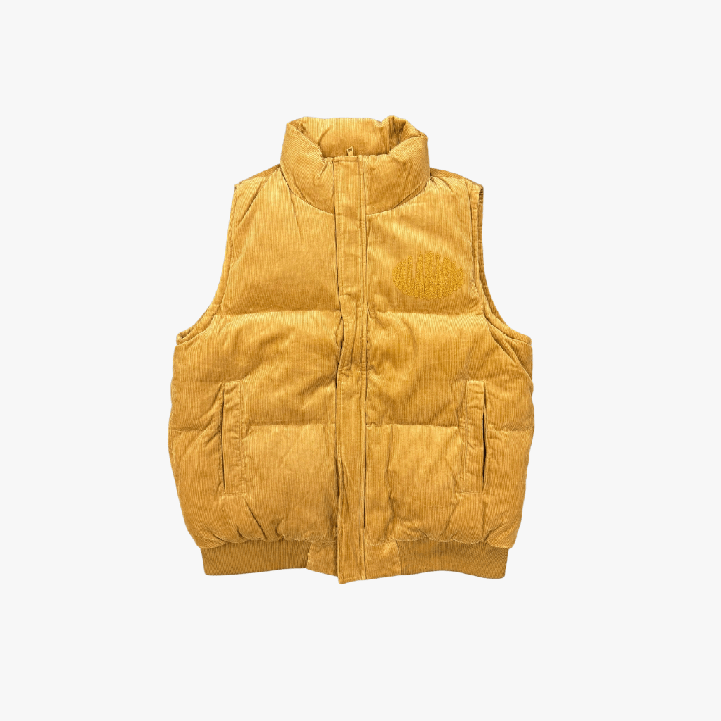 "ROOK" CORDUROY PUFFER VEST KHAKI BROWN - Valabasas