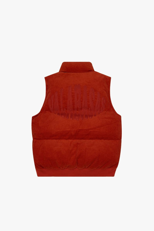 "ROOK" CORDUROY PUFFER VEST TANGERINE - Valabasas