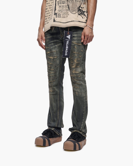 Sabotage Stacked Light Vintage Wash Jeans - Valabasas