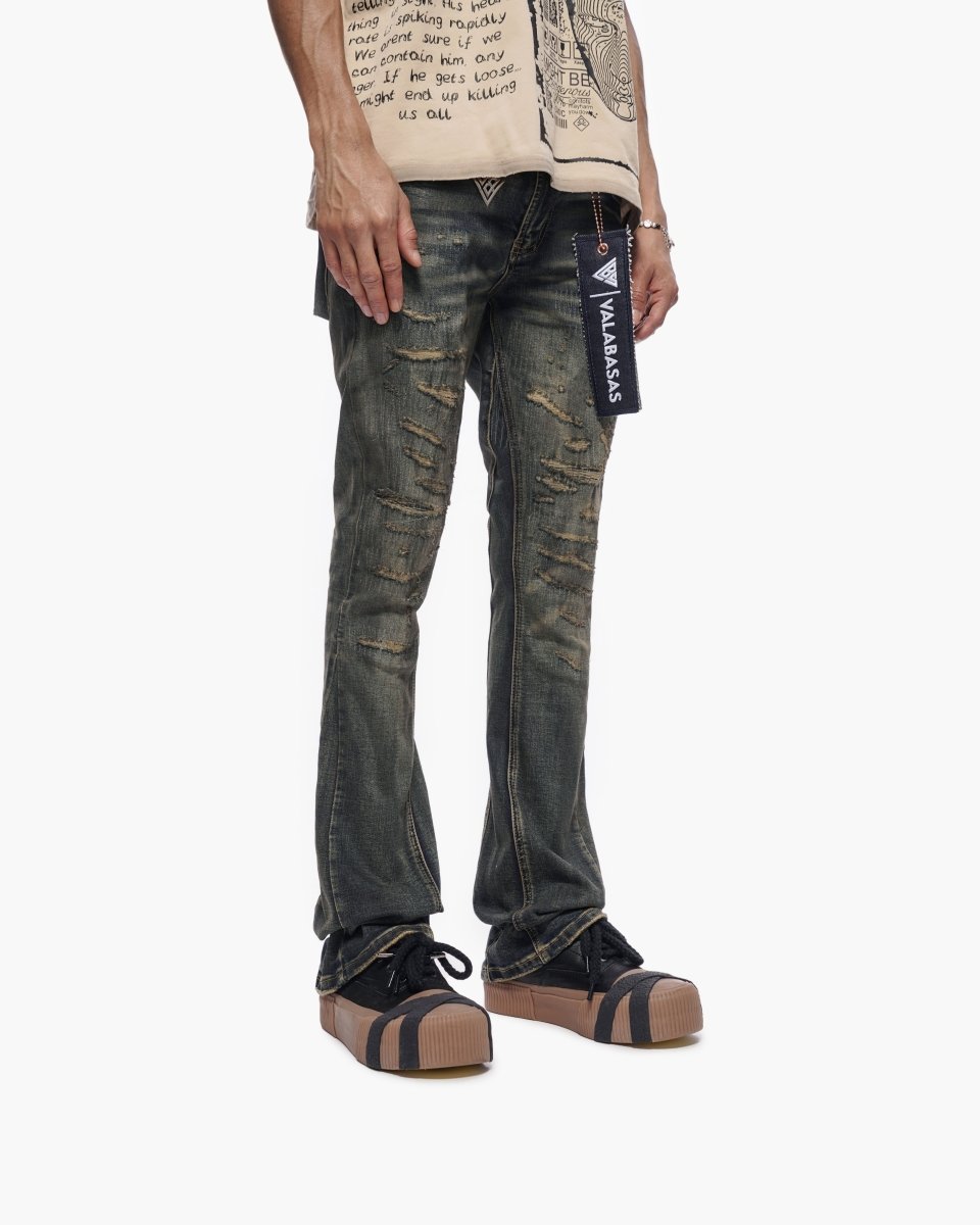 Sabotage Stacked Light Vintage Wash Jeans - Valabasas