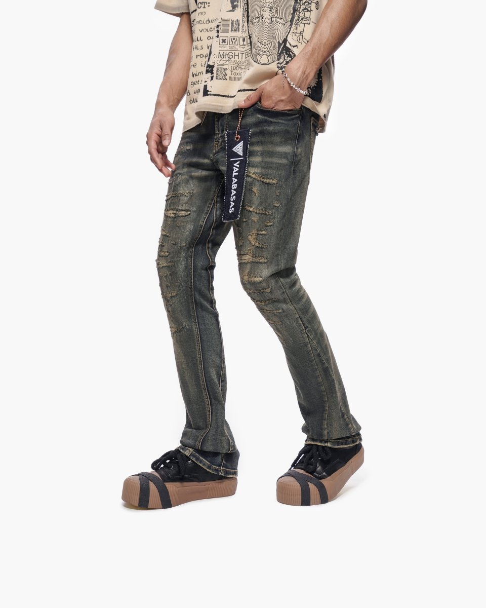 Sabotage Stacked Light Vintage Wash Jeans - Valabasas