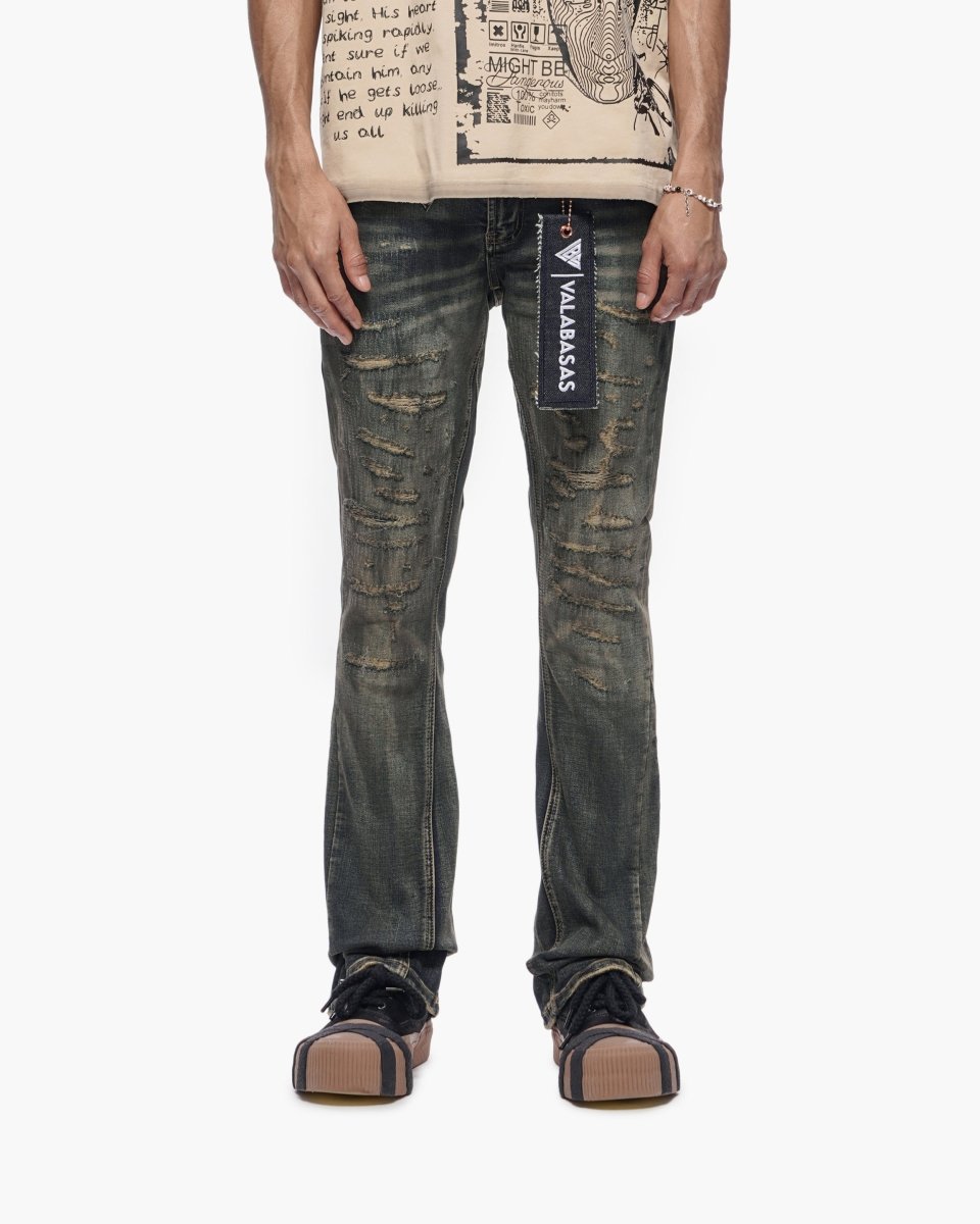 Sabotage Stacked Light Vintage Wash Jeans - Valabasas
