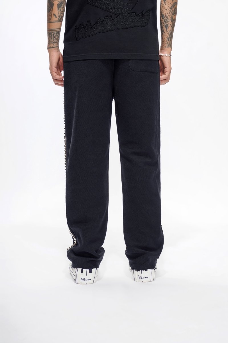 Saturn Black Straight Fleece Pants - Valabasas
