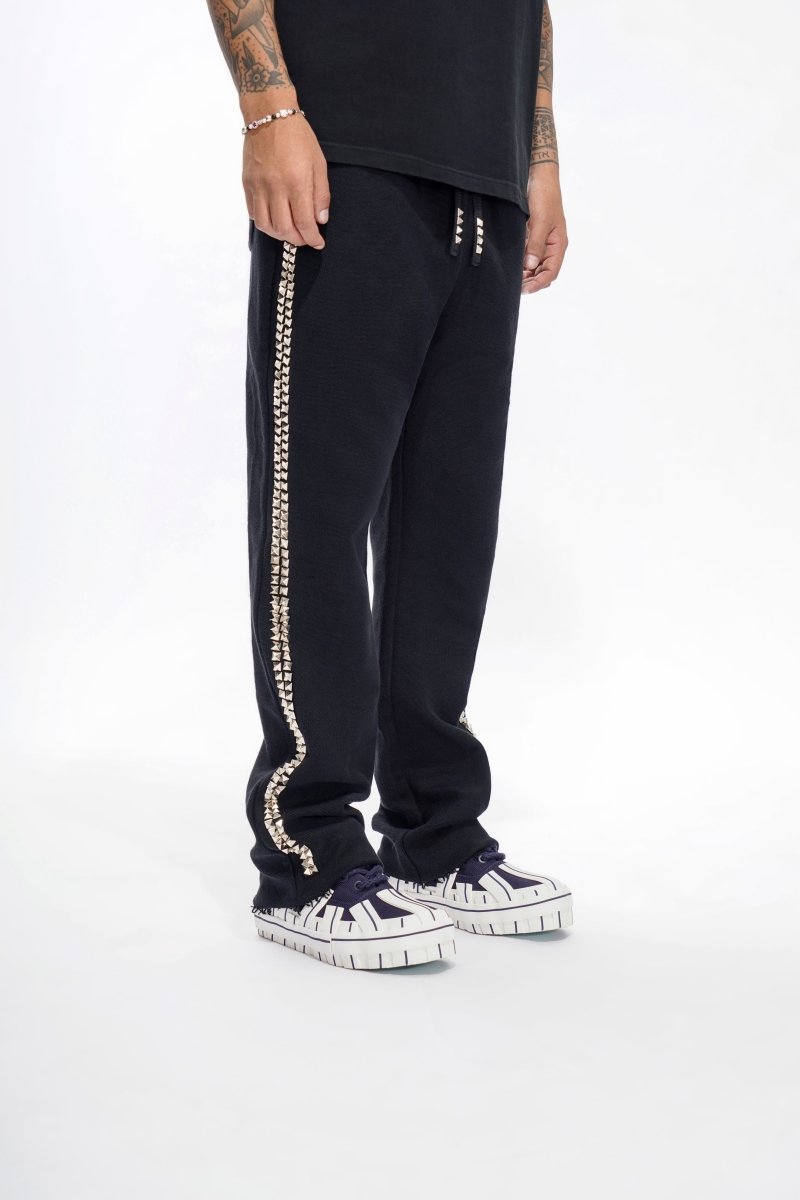Saturn Black Straight Fleece Pants - Valabasas