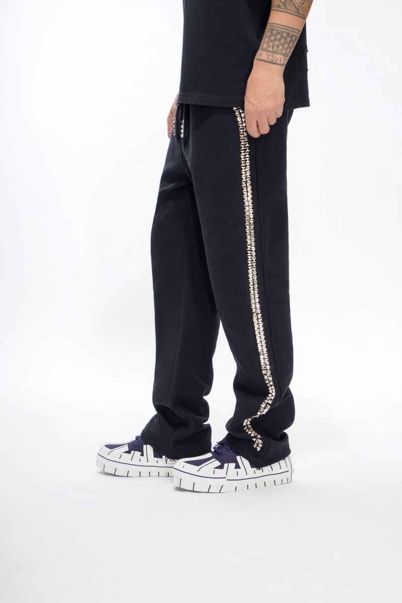 Saturn Black Straight Fleece Pants - Valabasas