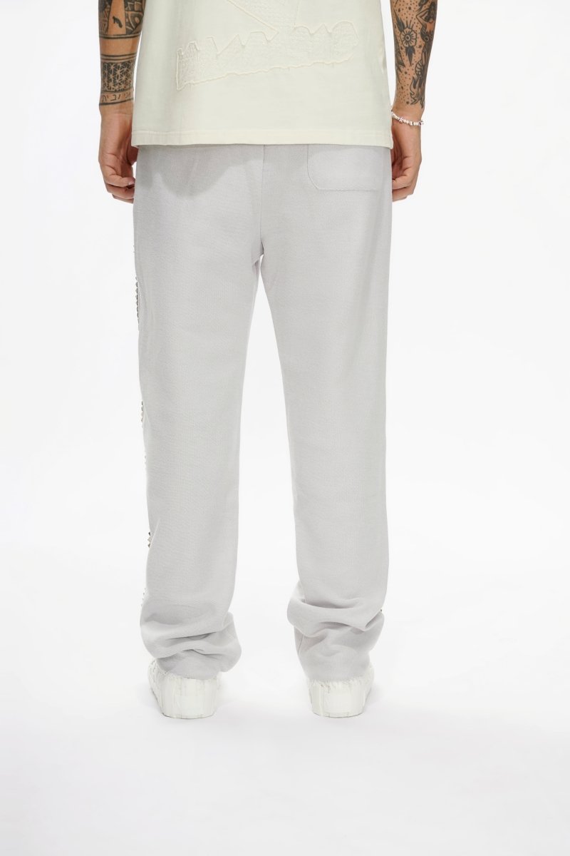 Saturn Light Grey Straight Fleece Pants - Valabasas