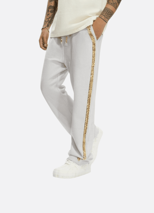 Saturn Light Grey Straight Fleece Pants - Valabasas