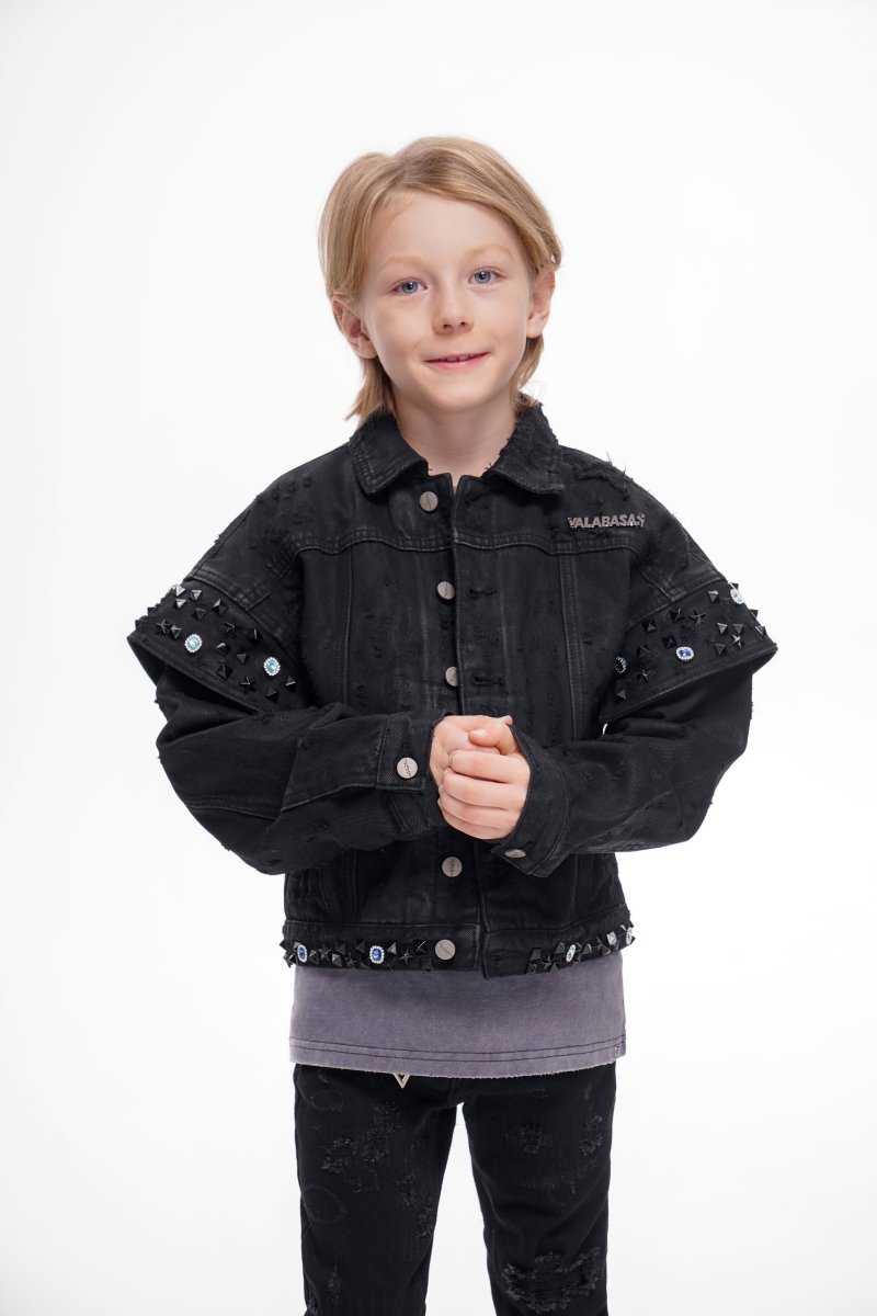 Scanvege Black Waxed Jacket Kids - Valabasas