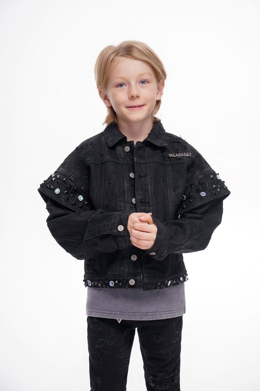 Scanvege Black Waxed Jacket Kids - Valabasas