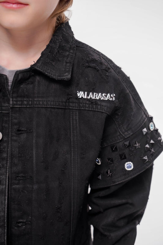 Scanvege Black Waxed Jacket Kids - Valabasas