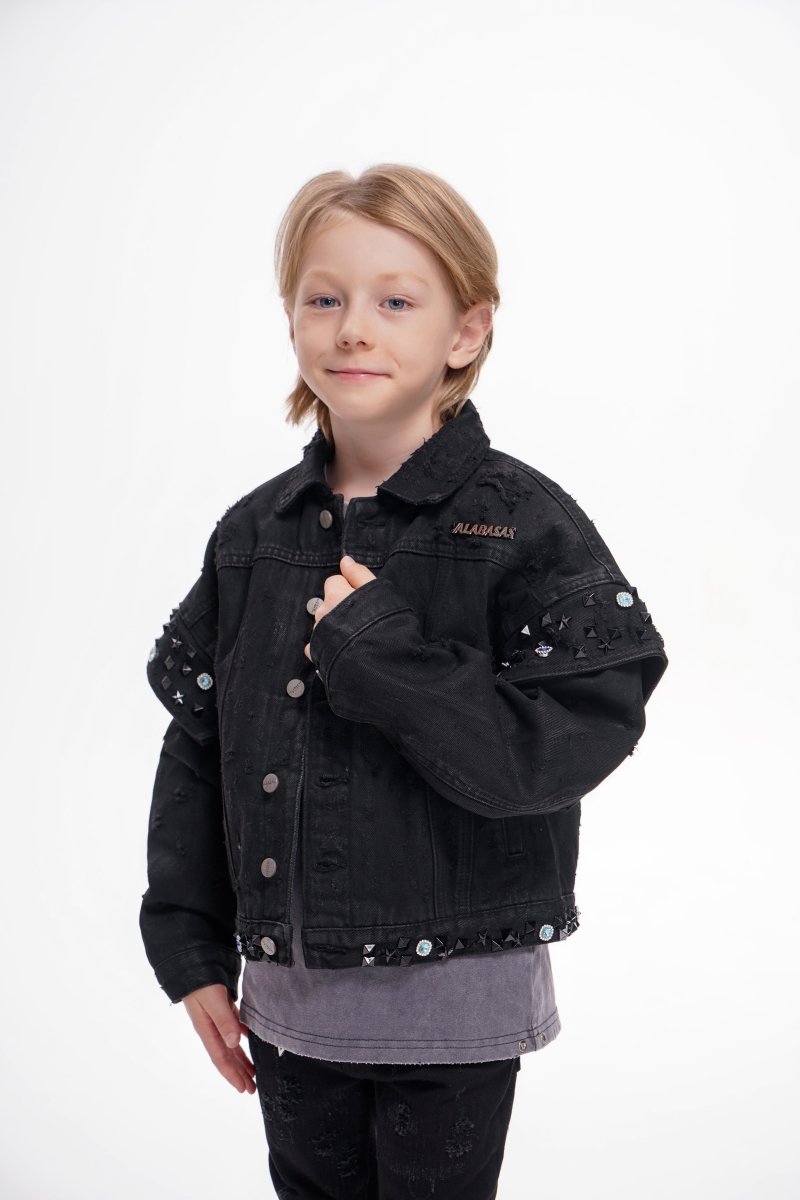 Scanvege Black Waxed Jacket Kids - Valabasas