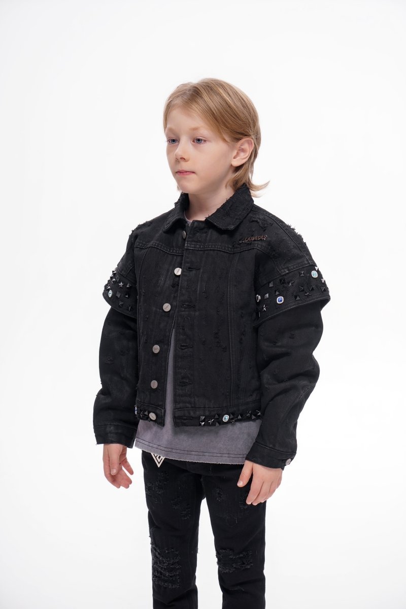 Scanvege Black Waxed Jacket Kids - Valabasas