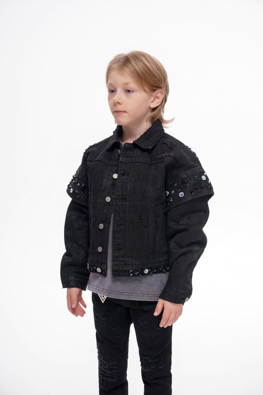 Scanvege Black Waxed Jacket Kids - Valabasas