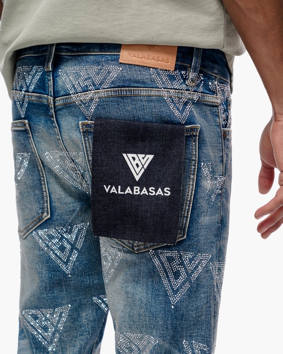 Scatter Skinny Blue Washed Jeans - Valabasas