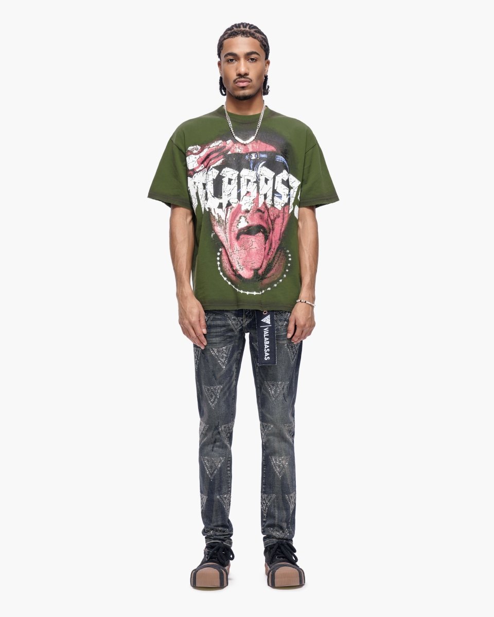 Scatter Skinny Dark Dirty Blue Jeans - Valabasas