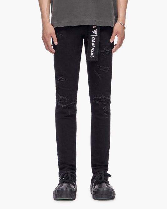 Scimitar Black Skinny Jeans - Valabasas