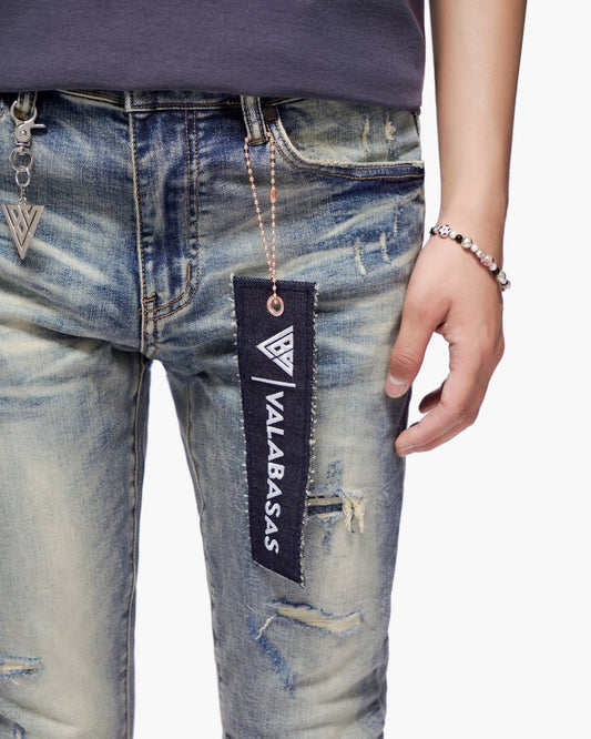 Scimitar Dark Blue Wash Skinny Jeans - Valabasas