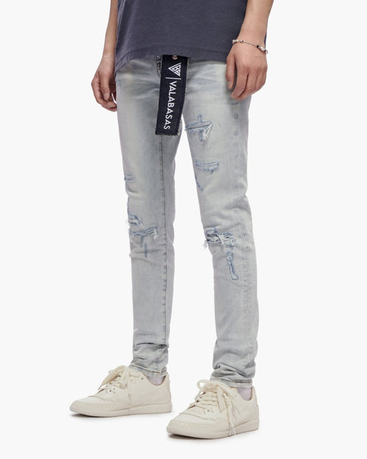 Scimitar Light Blue Wash Skinny Jeans - Valabasas