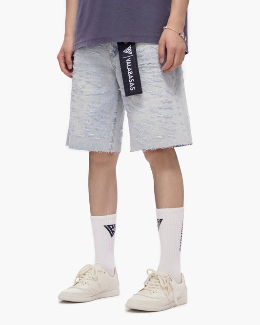 Scrape Shorts Light Blue Wash - Valabasas