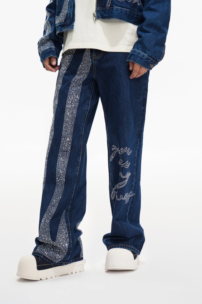 Scripted Denim Blue Baggy - Valabasas