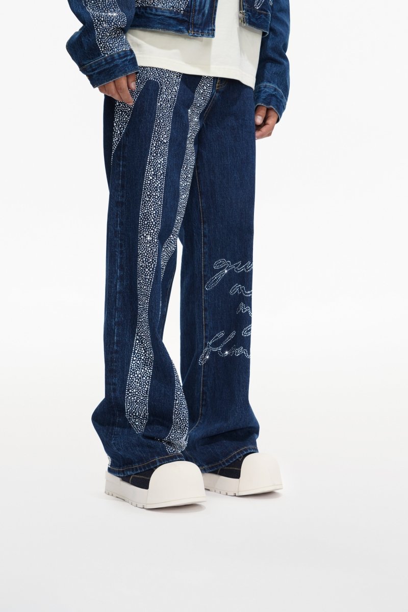Scripted Denim Blue Baggy - Valabasas