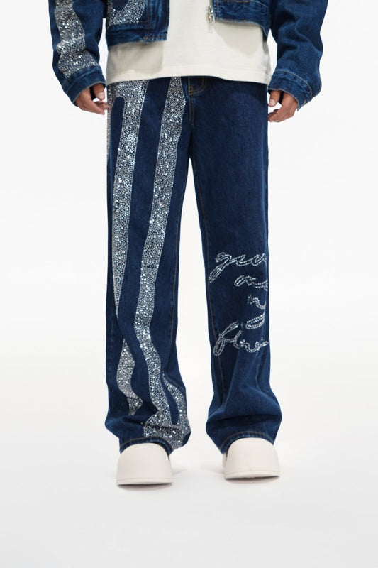 Scripted Denim Blue Baggy - Valabasas