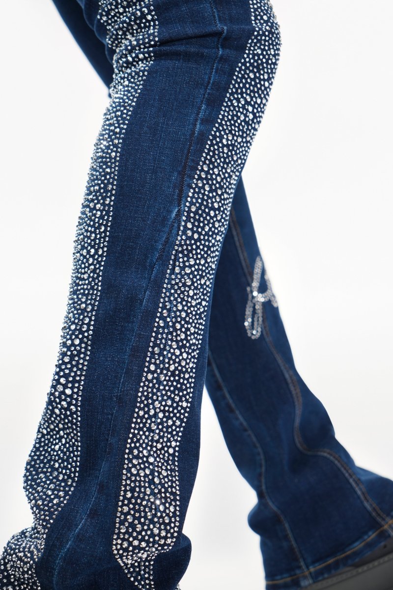 Scripted Denim Blue Stacked - Valabasas