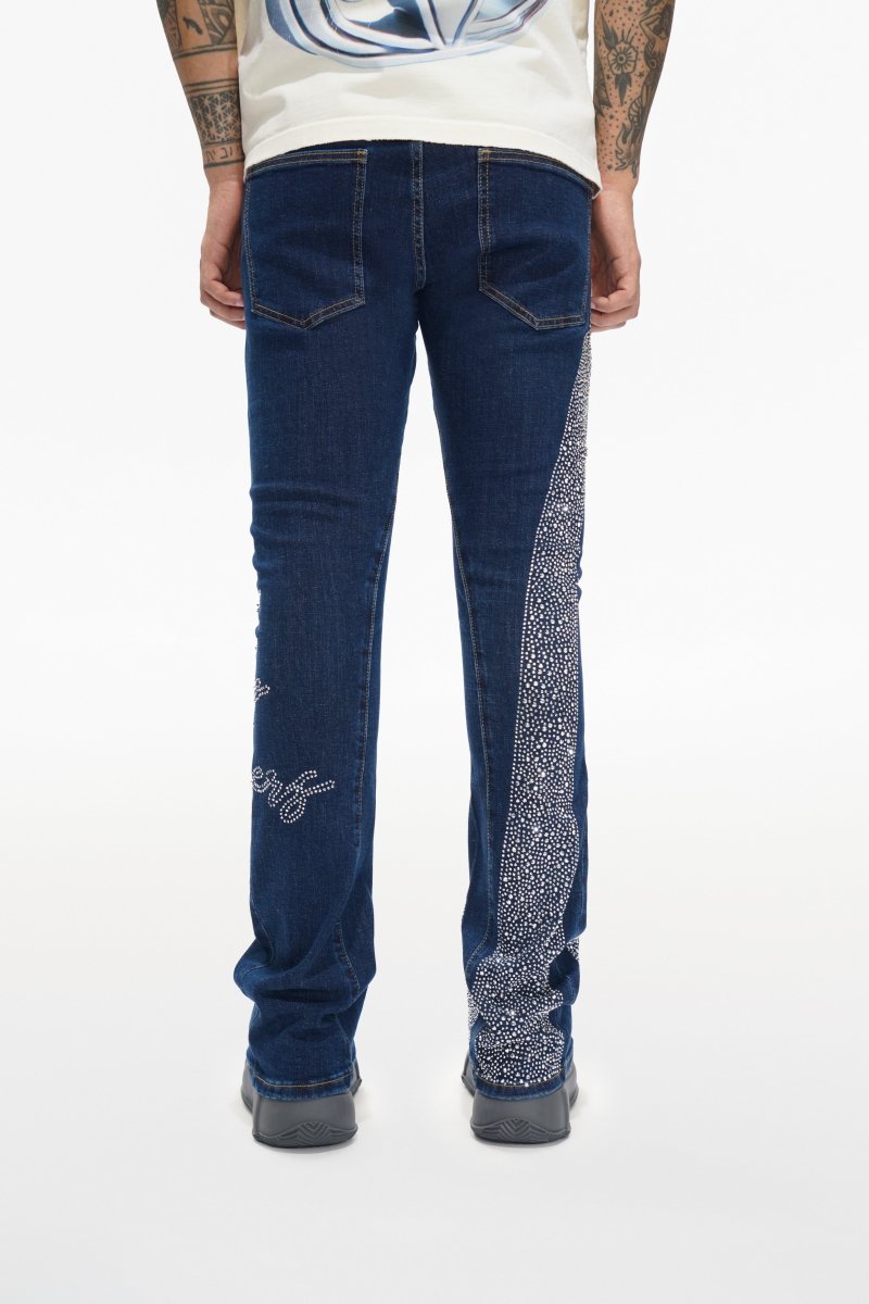 Scripted Denim Blue Stacked - Valabasas
