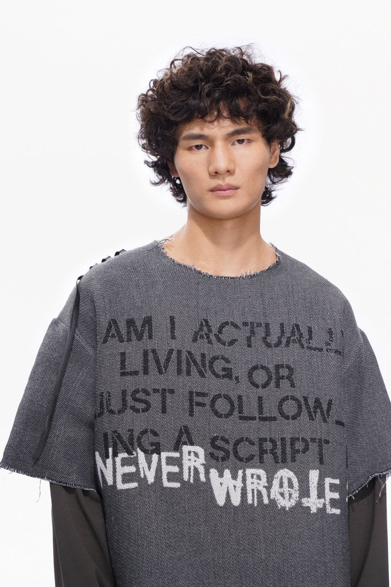 Scripted Layered Tee Grey - Valabasas