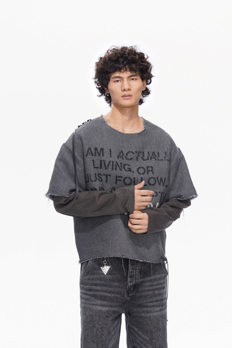 Scripted Layered Tee Grey - Valabasas