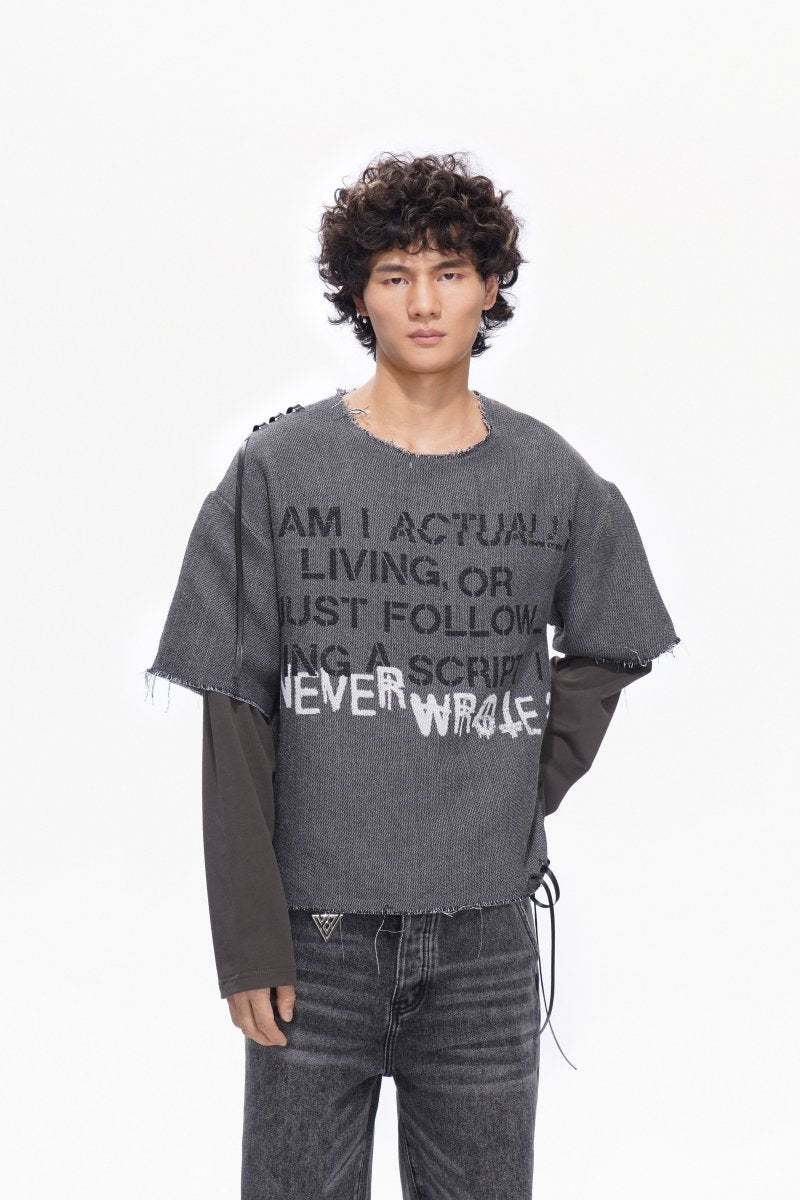 Scripted Layered Tee Grey - Valabasas
