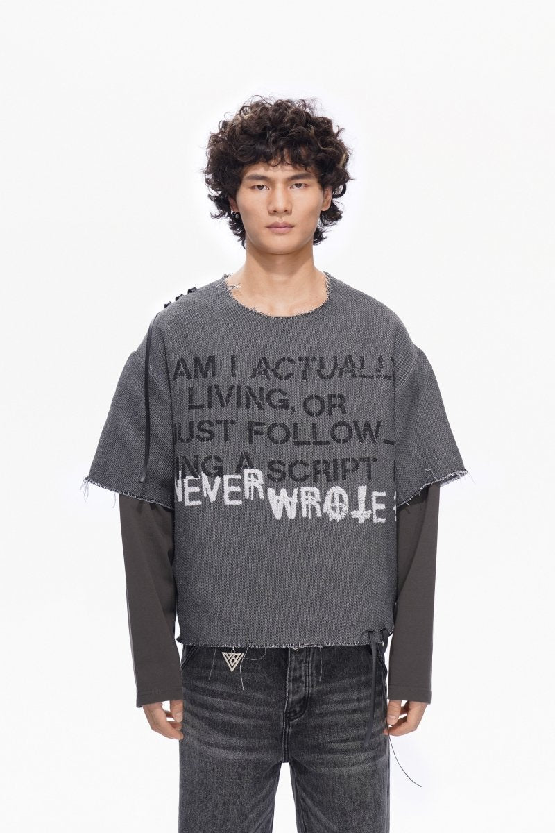 Scripted Layered Tee Grey - Valabasas