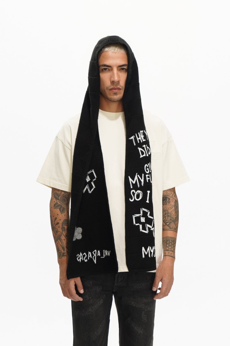 Sedge Black Knitted Scarf - Valabasas