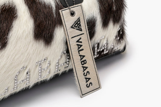 Sella 100% Cowhide Duffel Bag – Black & White - Valabasas