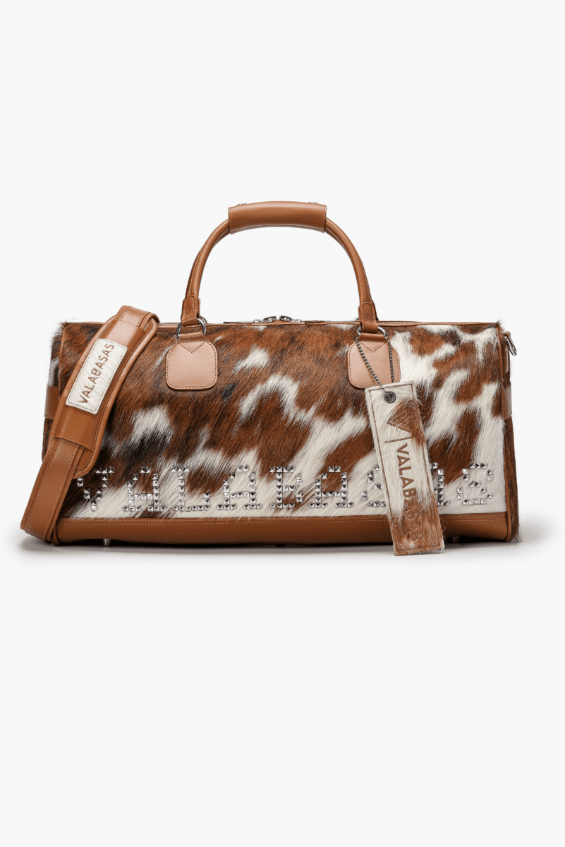 Sella 100% Cowhide Duffel Bag - Brown & Cream - Valabasas