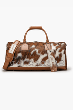 Sella 100% Cowhide Duffel Bag - Brown & Cream