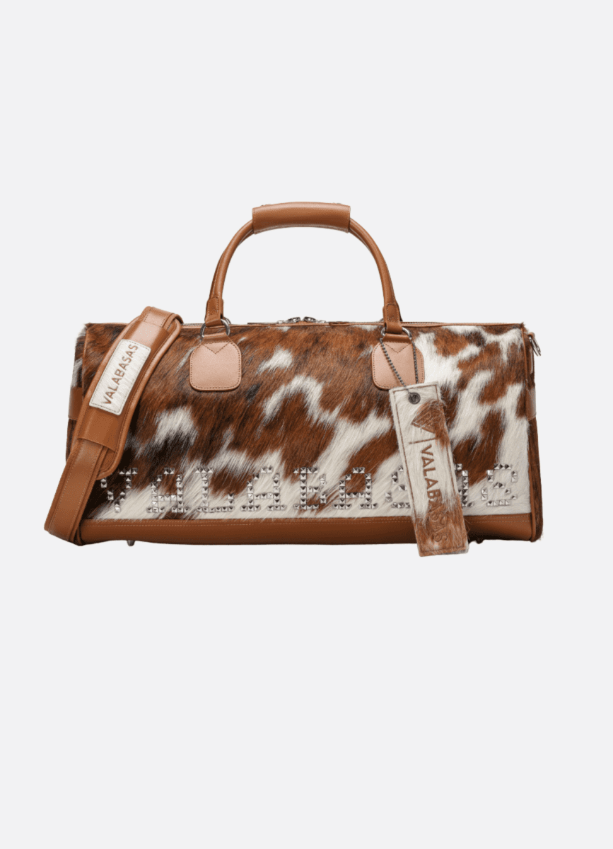 Sella 100% Cowhide Duffel Bag - Brown & Cream - Valabasas