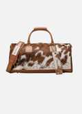 Sella 100% Cowhide Duffel Bag - Brown & Cream