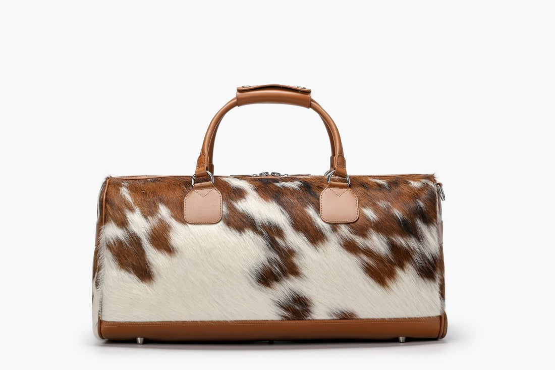 Sella 100% Cowhide Duffel Bag - Brown & Cream - Valabasas