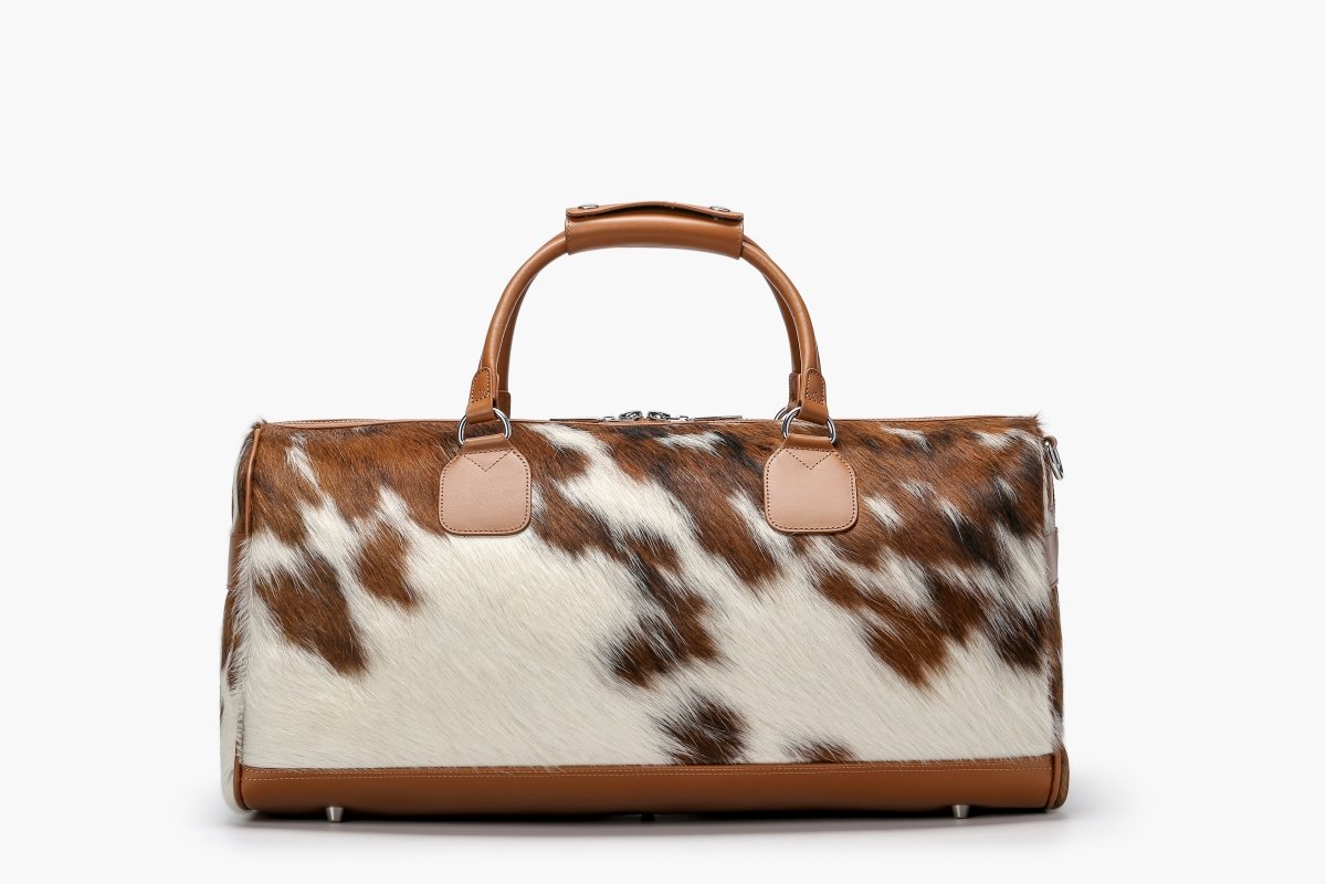 Sella 100% Cowhide Duffel Bag - Brown & Cream - Valabasas